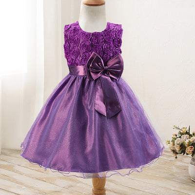 Vestido de Princesa con Moño de Rosas para Niñas - Diseño de Gala - Image 15