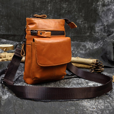 Bolsa de Cuero Crazy Horse para Hombre - Bandolera Cruzada Vintage - Image 2