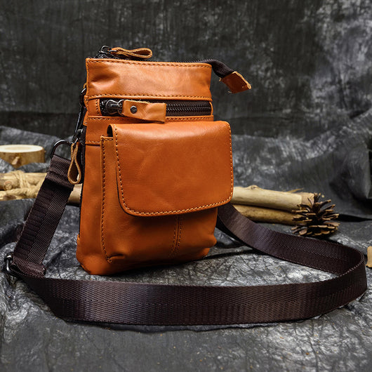 Bolsa de Cuero Crazy Horse para Hombre - Bandolera Cruzada Vintage - Image 2