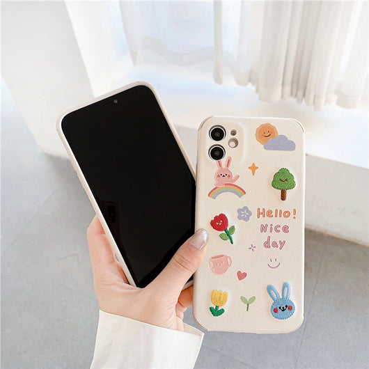 Funda para Teléfono con Diseño Bordado de Osito y Conejo - Image 10
