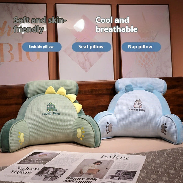 Almohada Lumbar de Seda Waffle con Efecto Frío - Soporte Ergonómico para Espalda