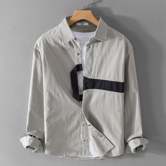 Camisa Estampada de Manga Larga Hombre Corte Relajado - Image 6