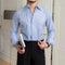 Camisa Casual de Algodón con Cuello y Rayas para Hombre