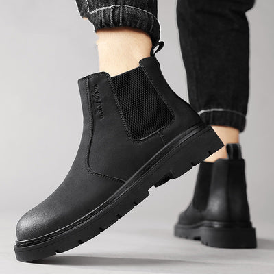 Bota de Trabajo Estilo Británico Otoño Invierno con Suela Gruesa y Caña Alta - Image 6