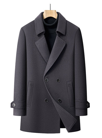 Abrigo de Lana Reversible para Hombre - Cuello de Traje Medio Largo - Image 36