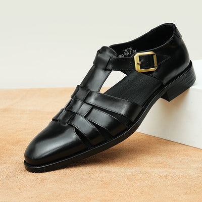 Zapatos Hombre Cuero Genuino Estilo Retro Negocios Verano Transpirables - Image 6