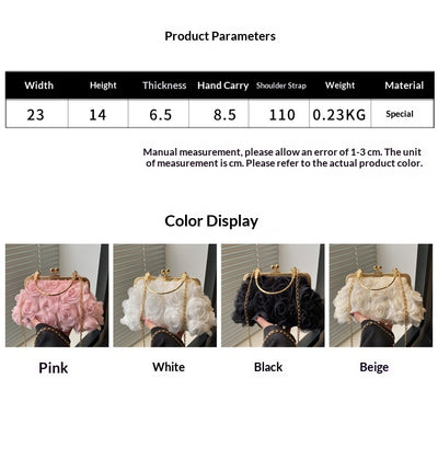 Bolso Elegante para Mujer con Patrón de Rosas y Detalle de Cadena - Image 9
