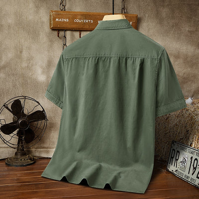 Camisa de Algodón Puro para Hombre - Manga Tres Cuartos Casual Outdoor - Image 8