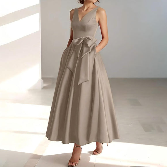 Vestido Escote V Realzador de Silueta para Fiestas y Uso Diario