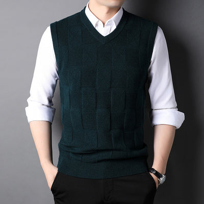 Chaleco Jacquard Texturizado para Hombre - Diseño Elegante en Colores Sólidos - Image 9