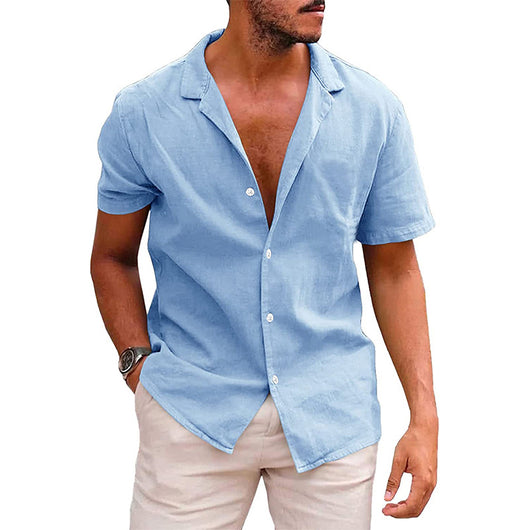 Camisa Casual de Playa para Hombre - Manga Corta Botones - Image 19