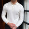 Camisa Slim Fit Tejida con Solapa - Manga Larga Coordinada