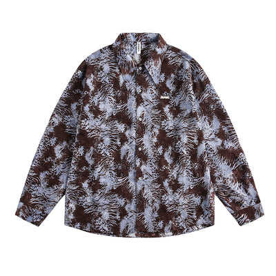 Camisa Suelta de Manga Larga Tie-Dye Tinta para Hombre - Image 5