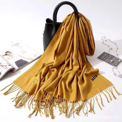 Bufanda de Imitación Cashmere para Mujer - Chal Versátil Cálido con Flecos - Image 11