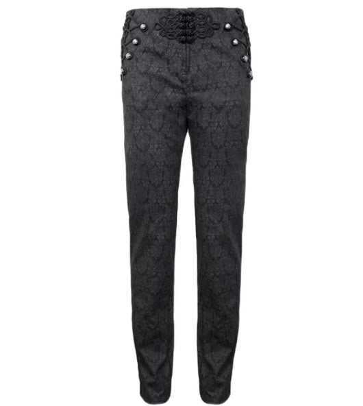 Pantalones Góticos Étnicos con Bordado de Nudo Chino para Hombre - Image 5