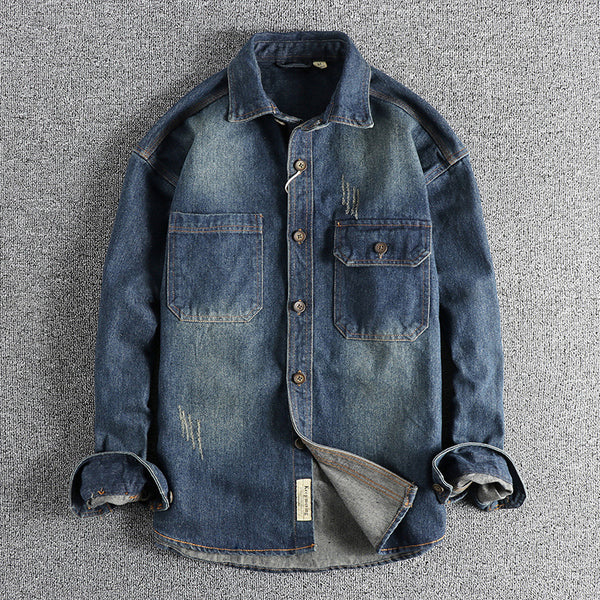 Camisa Vaquera Vintage Lavada para Hombre