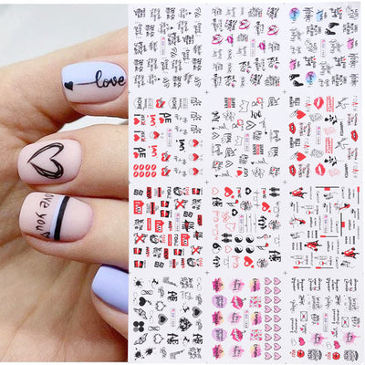 Calcomanías de Uñas con Diseño de Labios y Letras - Colección Love - Image 16