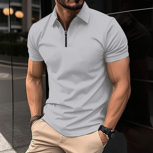 Playera Deportiva para Hombre con Cierre y Color Sólido - Verano - Image 24