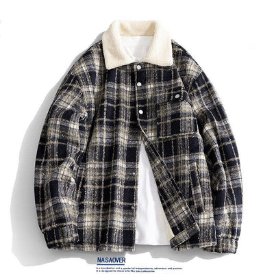 Camisa Casual a Cuadros Estilo Retro Americano para Hombre - Image 10