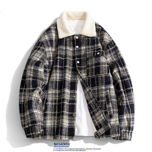 Camisa Casual a Cuadros Estilo Retro Americano para Hombre - Image 10