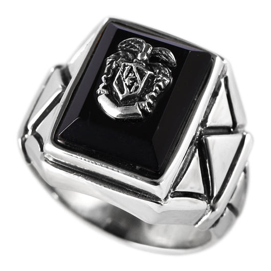 Anillo de Plata Ley 925 con Ágata Negra para Hombre - Diseño Dominante Azul Marino - Image 6
