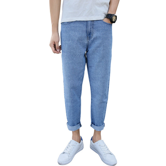 Jeans Harem Sueltos Rectos de Marca Premium para Hombre - Primavera Otoño - Image 5