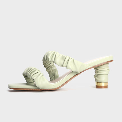 Sandalias Tacón Alto con Pliegues y Cordones - Comodidad Elegante - Image 4