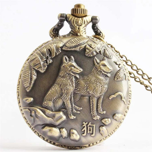 Reloj de Bolsillo Vintage Bronce Constelaciones Zodiacales Cuarzo - Image 14