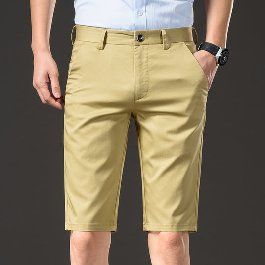 Pantalones Cortos de Algodón Ice Silk Rectos para Hombre