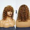 Pelucas de Cabello Humano Ondas de Agua con Flequillo