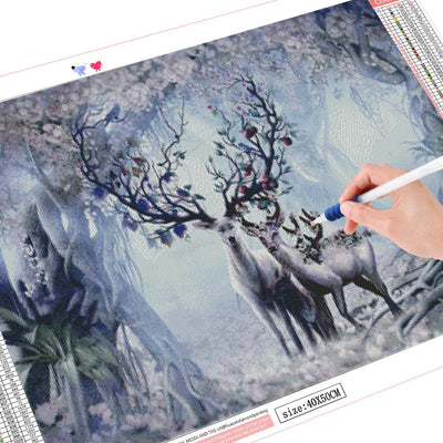 Cuadro de Diamantes Animales Bosque - Pintura Mosaico Venado Cuadrado y Redondo - Image 11