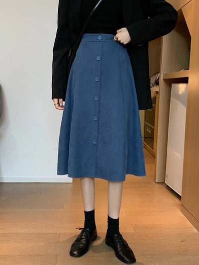 Falda Midi Cintura Alta Estilo A-Line para Invierno - Image 7