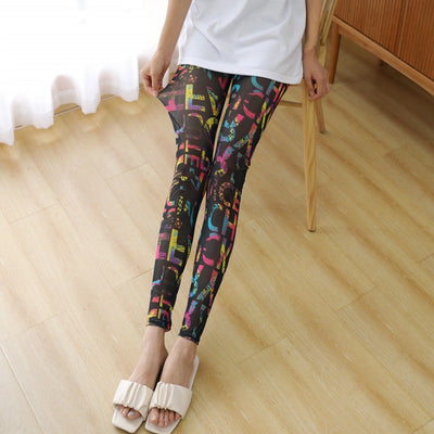 Leggings de Malla Transparente para Mujer - Pantalones Elásticos Estampado Flores - Image 2