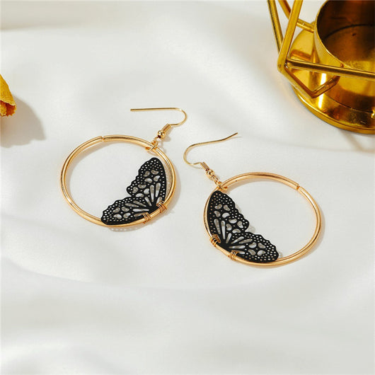 Aretes de Encaje Mariposa Retro Elegantes para Mujer - Image 7