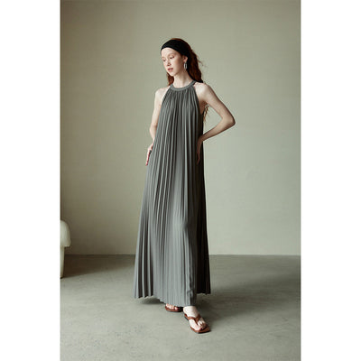Vestido Halter Plisado Elegante para Festividades - Image 9