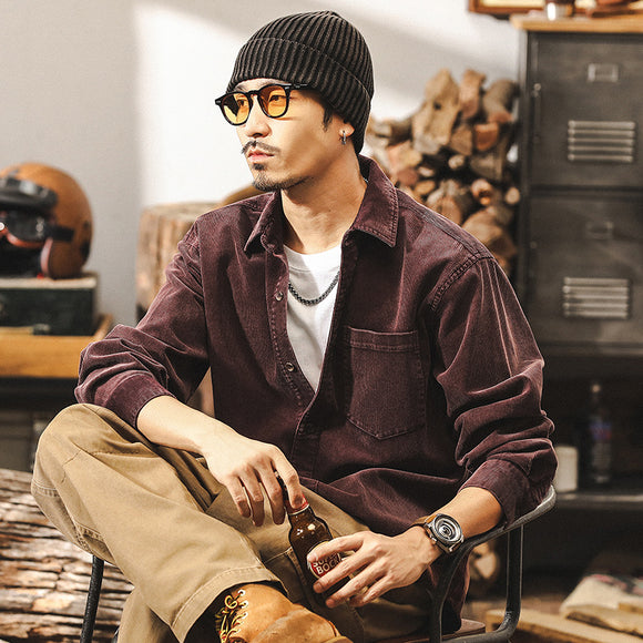 Chamarra Casual de Pana Retro para Hombre