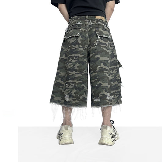 Shorts de Trabajo Camuflaje Pierna Ancha - Estilo Casual Moderno - Image 4