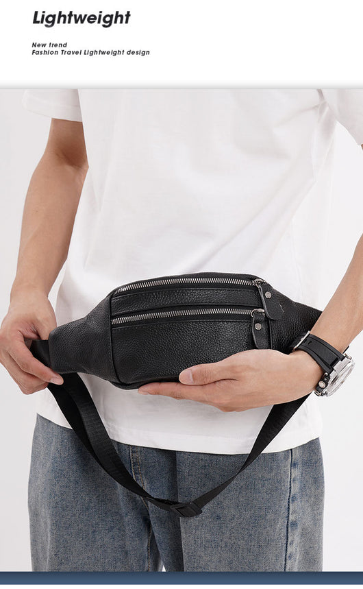 Riñonera Deportiva de Cuero Genuino para Hombre, Bolsa Invisible para Correr - Image 16