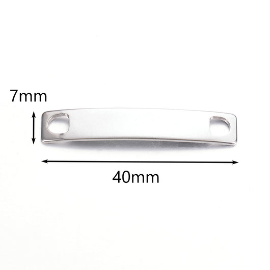 Conector de Pulsera Acero Inoxidable Placa Curva - Image 8