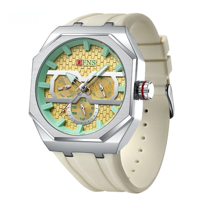 Reloj de Cuarzo Impermeable con Escala de Rayas y Seis Agujas - Diseño Moderno - Image 5