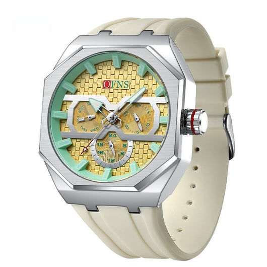 Reloj de Cuarzo Impermeable con Escala de Rayas y Seis Agujas - Diseño Moderno - Image 5