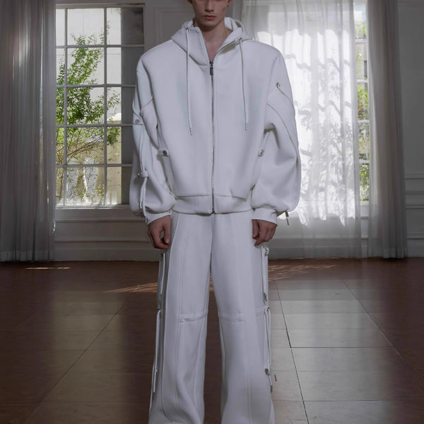 Sudadera con Capucha Oversize de Diseño Deconstruido y Cordón Ajustable
