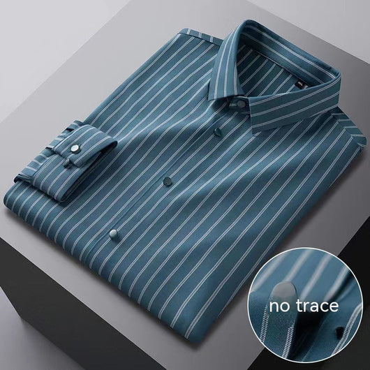 Camisa Elástica Sin Costuras con Rayas para Hombre - Image 18