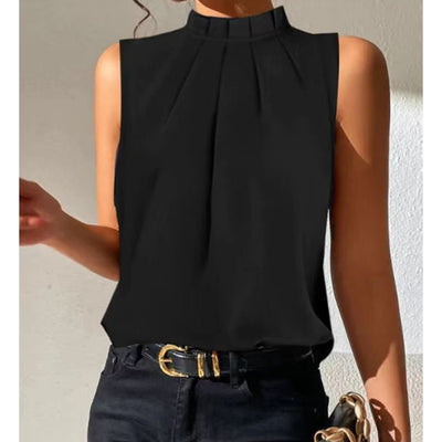 Chaleco Negro Casual Ajustado sin Mangas para Verano - Image 9