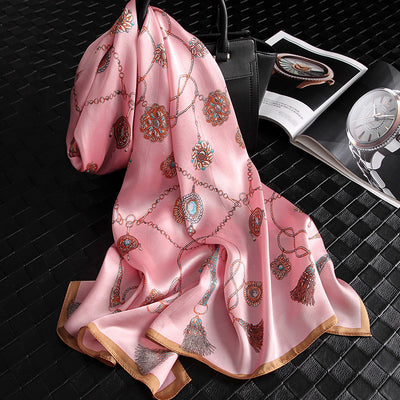 Pañuelo de Seda Estampado Satinado - Protección Solar y Elegancia - Image 5