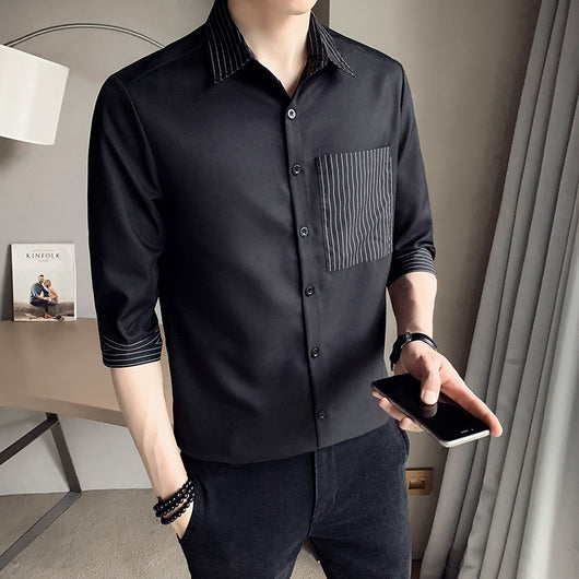 Camisa de Rayas Tres Cuartos para Hombre - Diseño Moderno de Verano - Image 7
