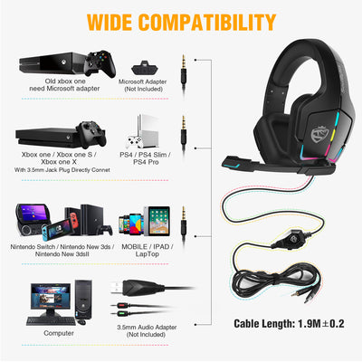 Auriculares Gaming RGB con Micrófono para PC y PS4 - Image 3