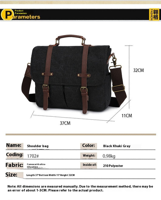 Bolsa de Lona Retro para Hombre - Bandolera de Estilo Vintage - Image 9