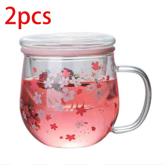 Juego de Taza para Té de Flores de Cerezo en Vidrio Borosilicato - Image 6