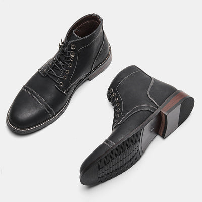 Botas de Cuero Vintage para Hombre - Estilo Casual - Image 13